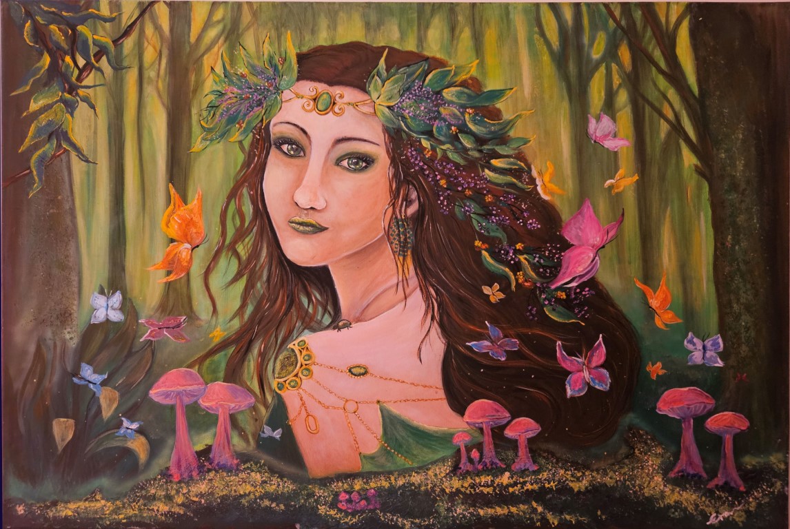Meseterápiával kísért tárlat - tündért ábrázoló festmény